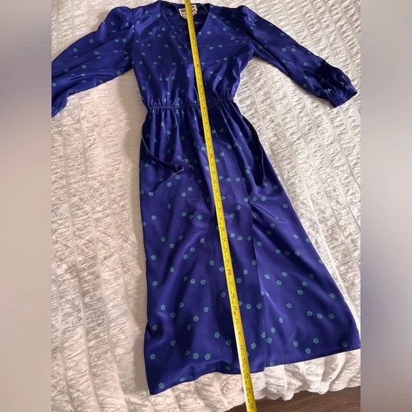 Vintage Maggie London Purple/Blue Dress - Picture 7 of 8
